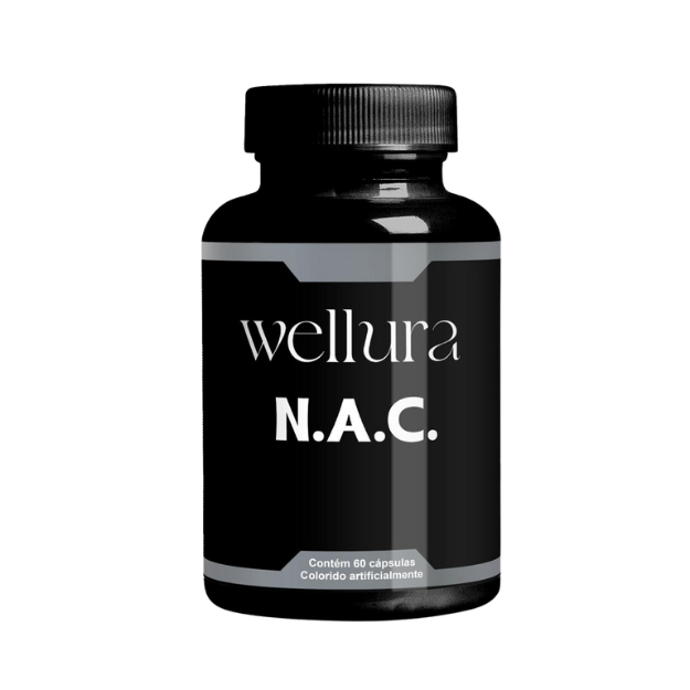 Frasco do suplemento NAC Wellura 600mg